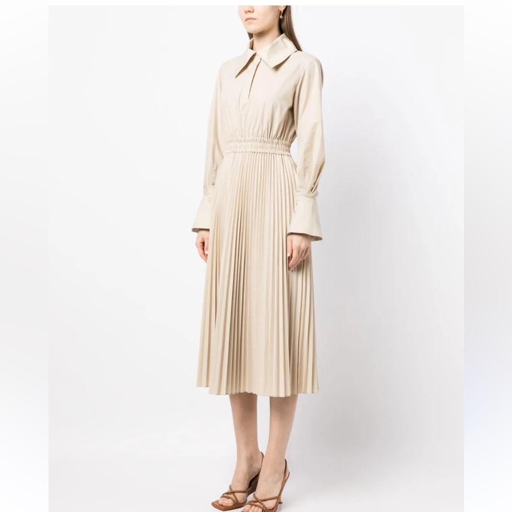 NWOT Simkhai Oversized-collar pleated shirt dress women, 0
